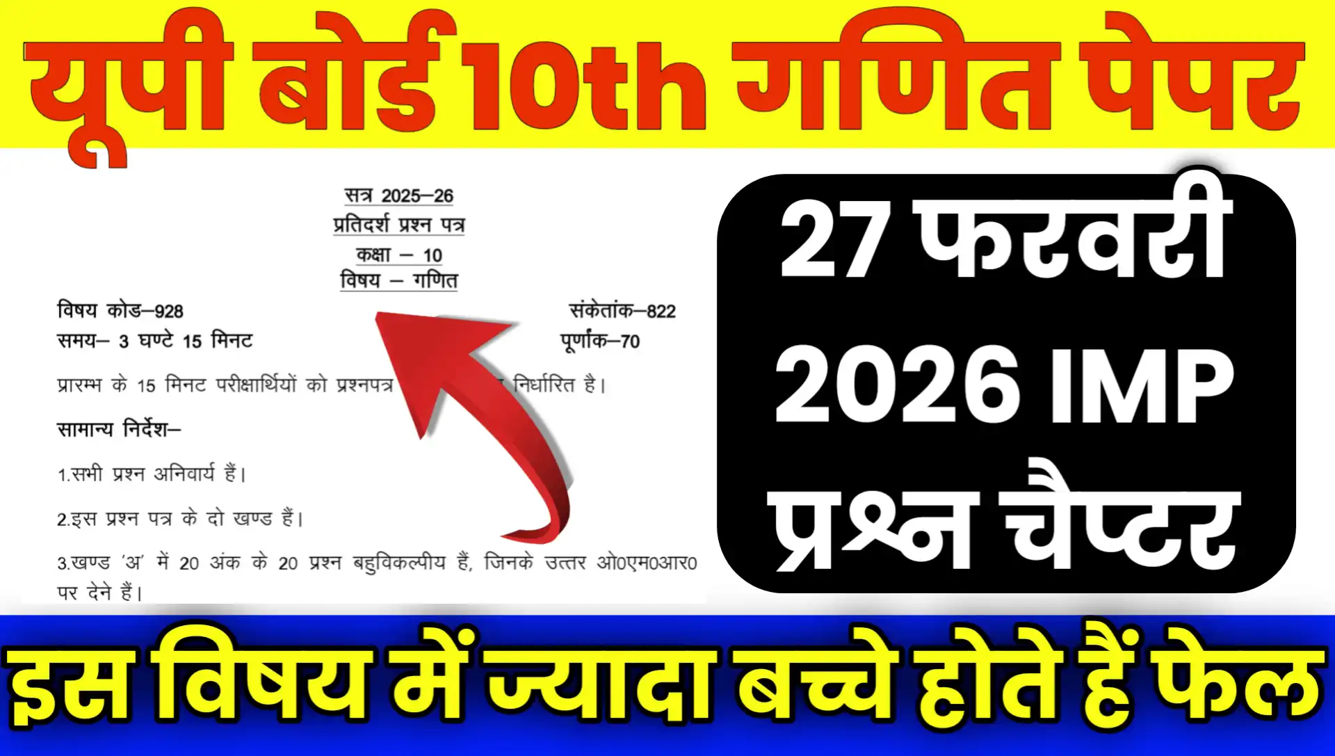 UP Board Math Paper 2026 Class 10th Pyq imp Questions